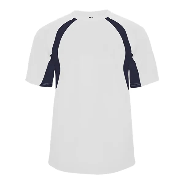 Short sleeve youth shirt with contrast panel... from ASI 84358 S&S Activewear