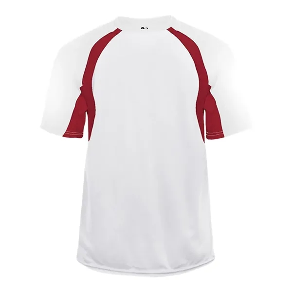 Short sleeve youth shirt with contrast panel... from ASI 84358 S&S Activewear