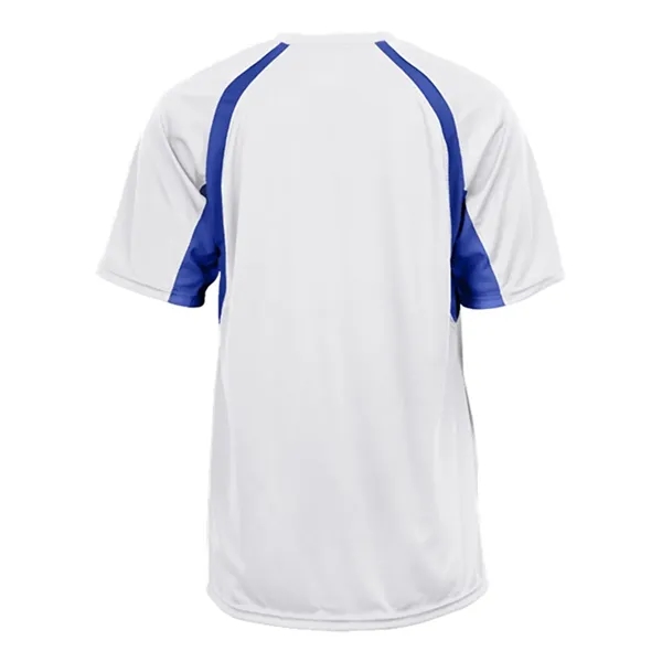 Short sleeve youth shirt with contrast panel... from ASI 84358 S&S Activewear