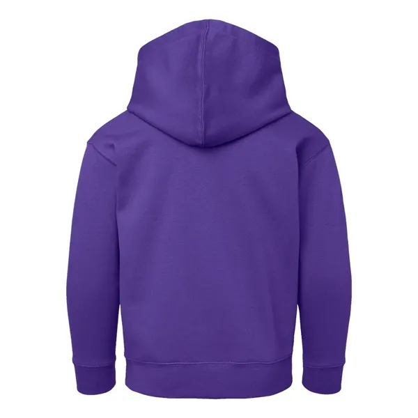 Youth pullover hooded sweatshirt made of 60/40 cotton/polyester fleece with coverstitched... from ASI 84358 S&S Activewear