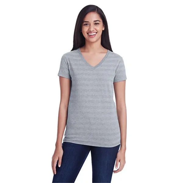 Threadfast Apparel Women's Invisible Stripe V-Neck T-Shirt... from ASI 84358 S&S Activewear