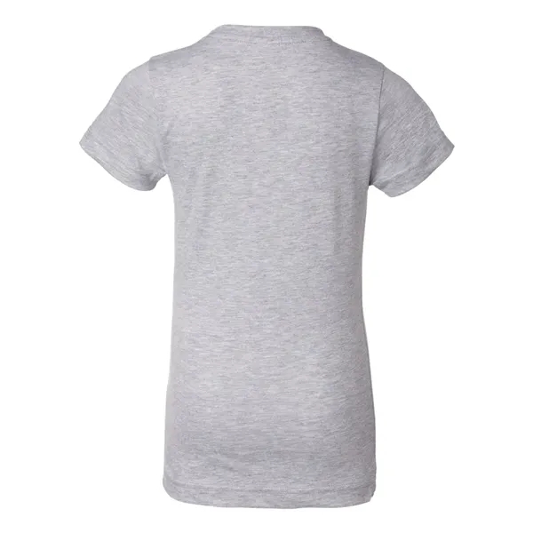 Girls' longer length t-shirt with taped neck. Blank product.... from ASI 84358 S&S Activewear