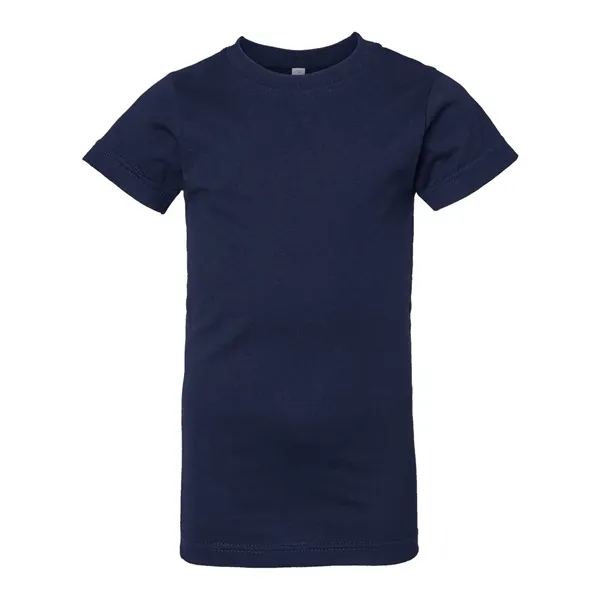 Girls' longer length t-shirt with taped neck. Blank product.... from ASI 84358 S&S Activewear