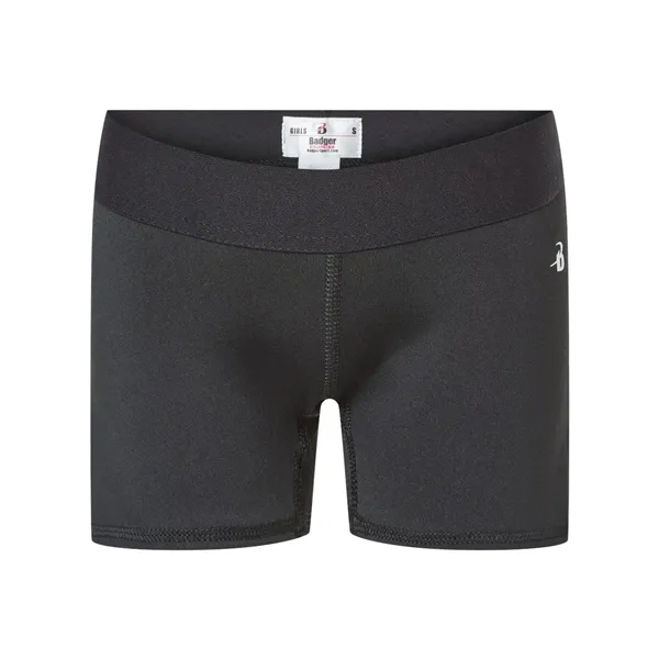 Girls' shorts with moisture management fabric, stretch body and a black... from ASI 84358 S&S Activewear