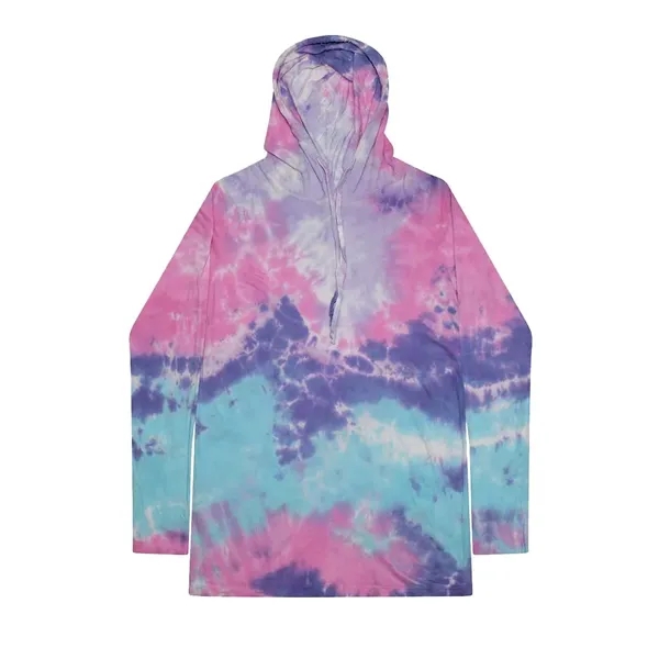 Colortone Tie-Dyed Hooded Long Sleeve T-Shirt... from ASI 84358 S&S Activewear