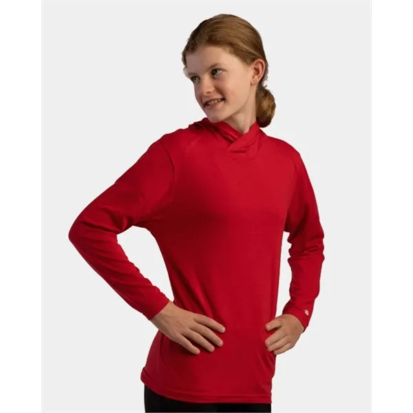 Badger Youth Tri-Blend Surplice Hooded Long Sleeve T-Shirt... from ASI 84358 S&S Activewear