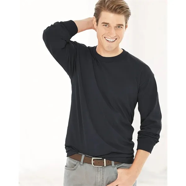 Adult pre-shrunk 100% cotton long sleeve t-shirt, union made. Blank product.... from ASI 84358 S&S Activewear