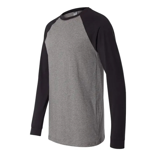 Adult long sleeve raglan baseball t-shirt. Blank product.... from ASI 84358 S&S Activewear