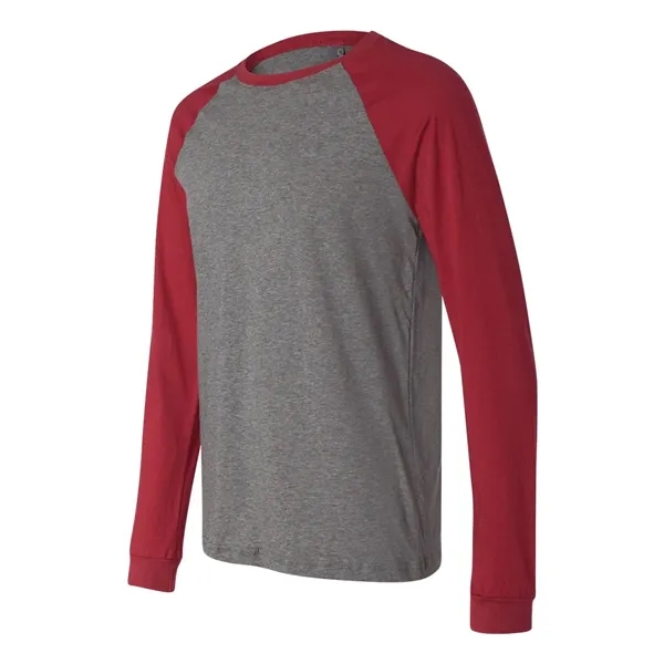 Adult long sleeve raglan baseball t-shirt. Blank product.... from ASI 84358 S&S Activewear