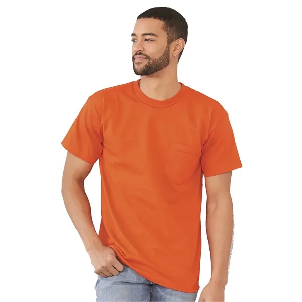Adult pre-shrunk 100% cotton short sleeve t-shirt with a pocket, union... from ASI 84358 S&S Activewear
