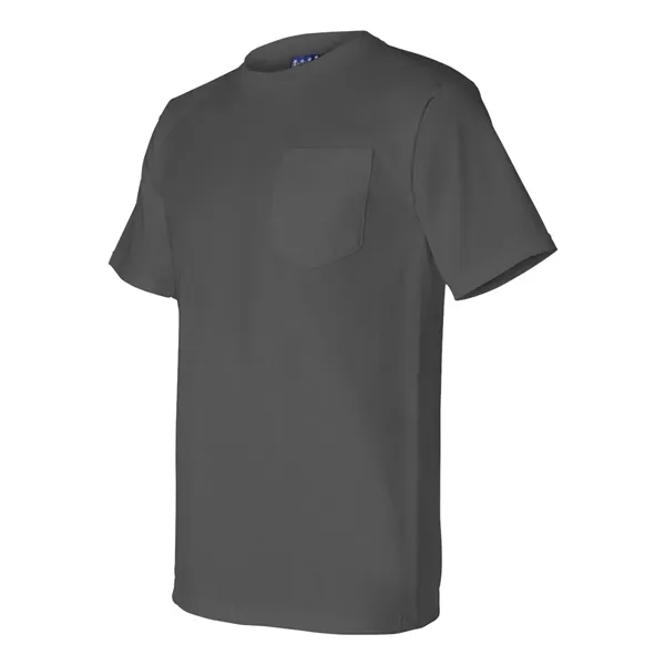 Adult pre-shrunk 100% cotton short sleeve t-shirt with a pocket, union... from ASI 84358 S&S Activewear