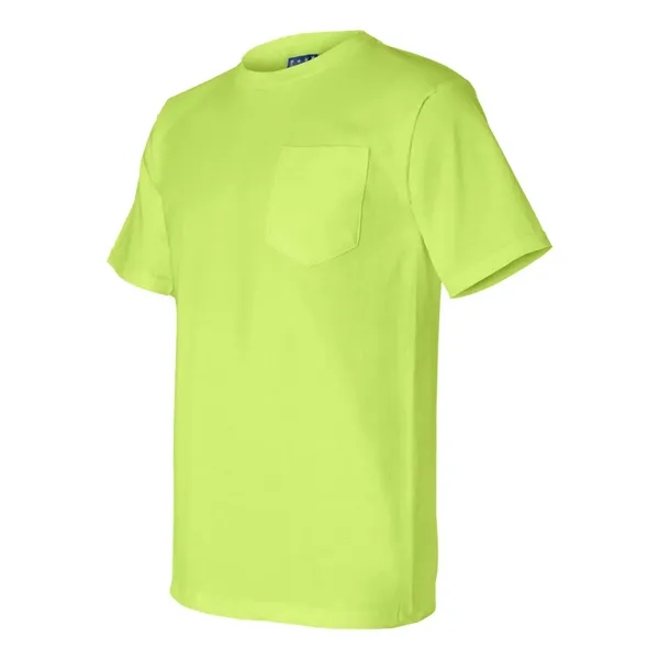 Adult pre-shrunk 100% cotton short sleeve t-shirt with a pocket, union... from ASI 84358 S&S Activewear