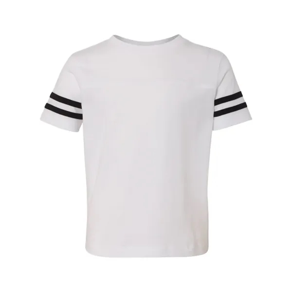 Football jersey tee for toddlers with white stripes on the sleeves,... from ASI 84358 S&S Activewear