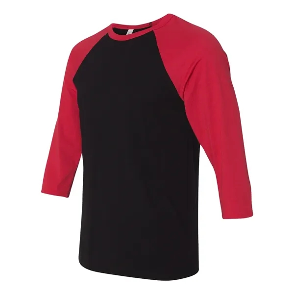 Unisex three-quarter sleeve baseball T-shirt with a retail fit, side seams,... from ASI 84358 S&S Activewear
