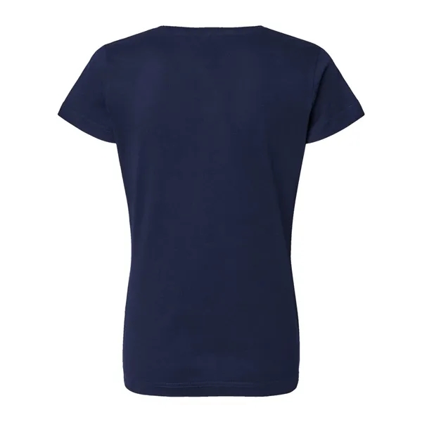 Women's fine jersey longer length V-neck T-shirt. Blank product.... from ASI 84358 S&S Activewear