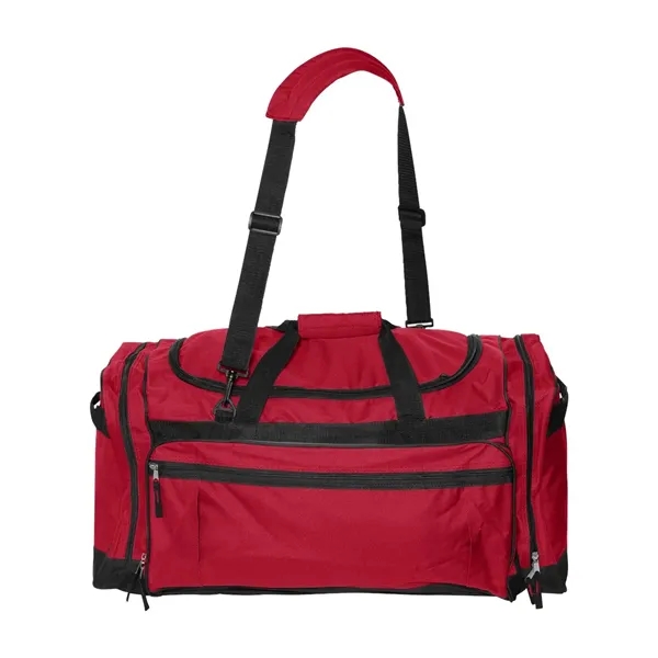 Large polyester duffel bag with two large zipper side pockets. Blank.... from ASI 84358 S&S Activewear