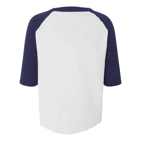 Cotton/polyester baseball jersey T-shirt with 3/4 raglan sleeves and fishtail bottom.... from ASI 84358 S&S Activewear