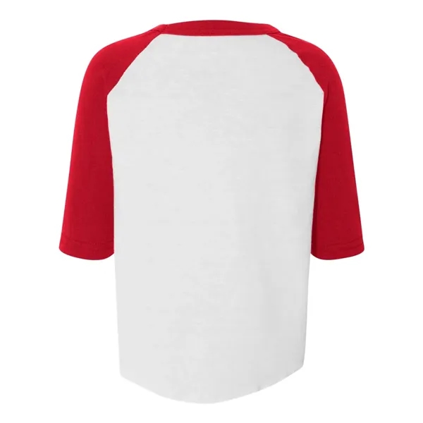 Cotton/polyester baseball jersey T-shirt with 3/4 raglan sleeves and fishtail bottom.... from ASI 84358 S&S Activewear