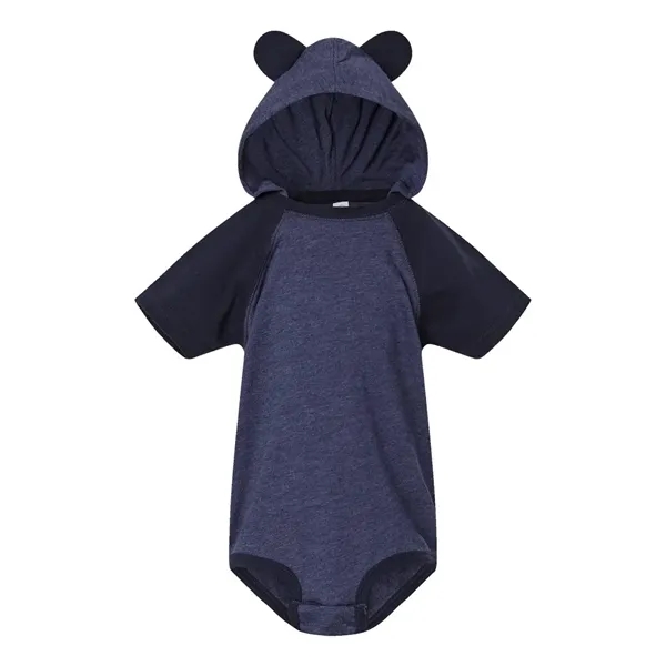 Fine Jersey Infant Short Sleeve Raglan Bodysuit with Hood...... from ASI 84358 S&S Activewear