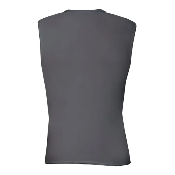 Sleeveless compression tee with stretch body fit, self-fabric collar, and double-needle... from ASI 84358 S&S Activewear