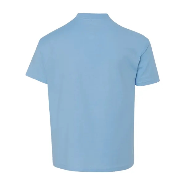 Hanes youth T-shirt with double-needle stitching and shoulder-to-shoulder tape.... from ASI 84358 S&S Activewear