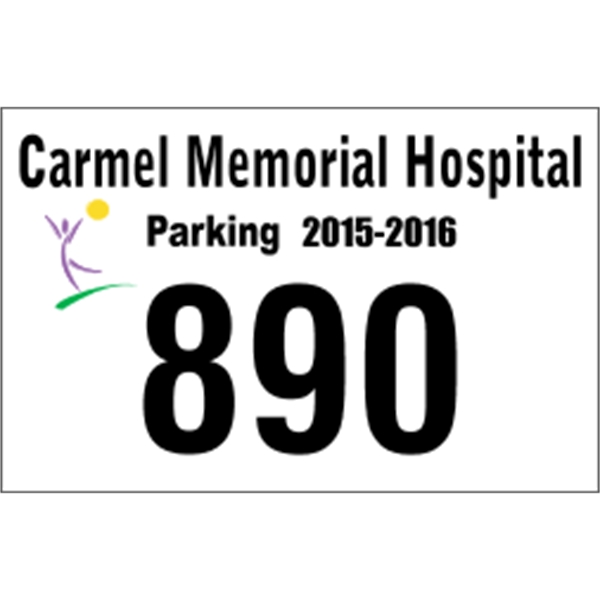 3.5" x 2.25" parking permit made of white vinyl.... from ASI 89910 Stouse, LLC