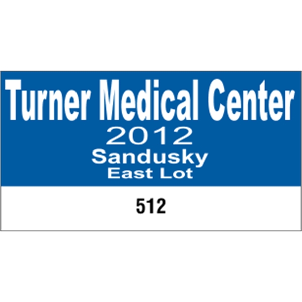 4.25" x 2.25" parking permit made of white vinyl.... from ASI 89910 Stouse, LLC