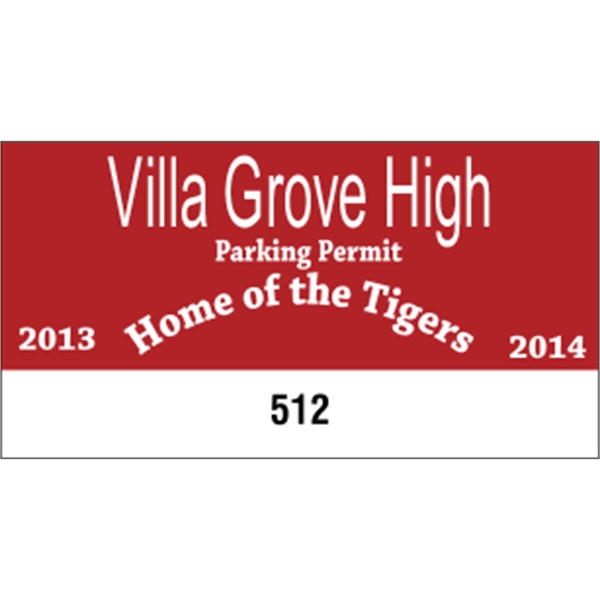 4.25" x 2.25" parking permit made of white vinyl.... from ASI 89910 Stouse, LLC