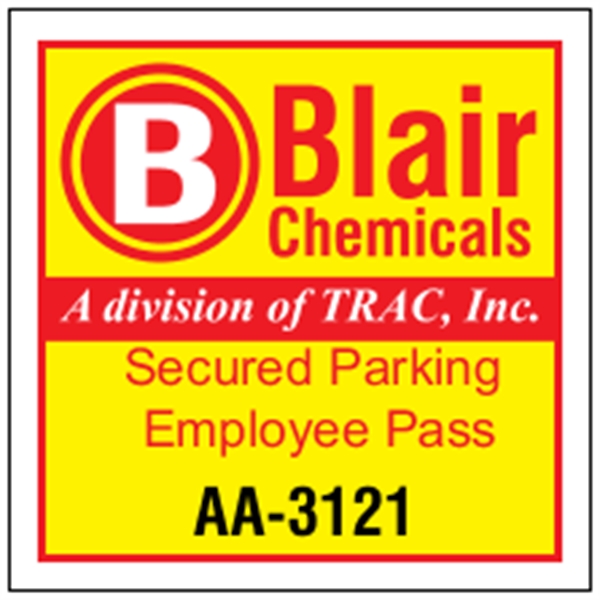 3" x 3" square shaped parking permit made of white vinyl.... from ASI 89910 Stouse, LLC