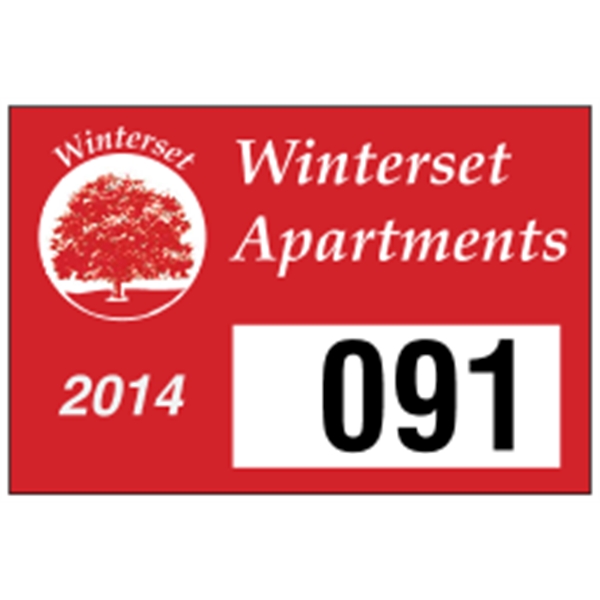 3" x 2" rectangle shaped parking permit made of white vinyl.... from ASI 89910 Stouse, LLC