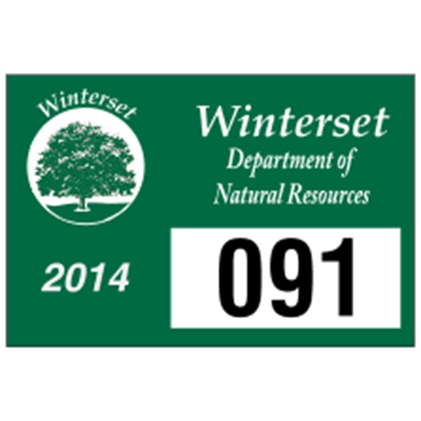3" x 2" rectangle shaped parking permit made of white vinyl.... from ASI 89910 Stouse, LLC