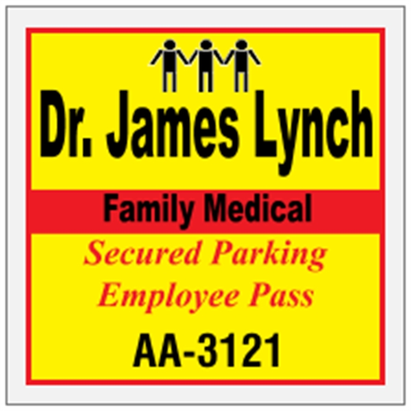 3" x 3" square shaped parking permit made of white reflective... from ASI 89910 Stouse, LLC