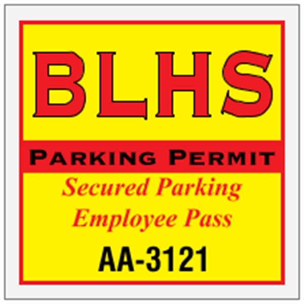 3" x 3" square shaped parking permit made of white reflective... from ASI 89910 Stouse, LLC