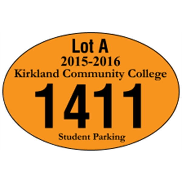 3" x 2" oval shaped parking permit made of white reflective... from ASI 89910 Stouse, LLC