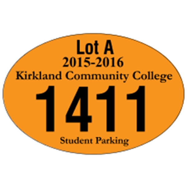 3" x 2" oval shaped parking permit made of white reflective... from ASI 89910 Stouse, LLC
