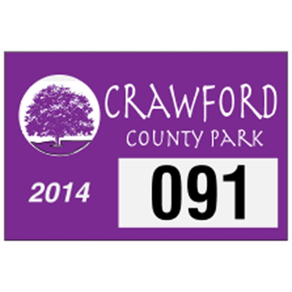 3" x 2" rectangle shaped parking permit made of white reflective... from ASI 89910 Stouse, LLC