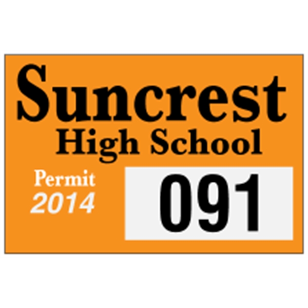 3" x 2" rectangle shaped parking permit made of white reflective... from ASI 89910 Stouse, LLC