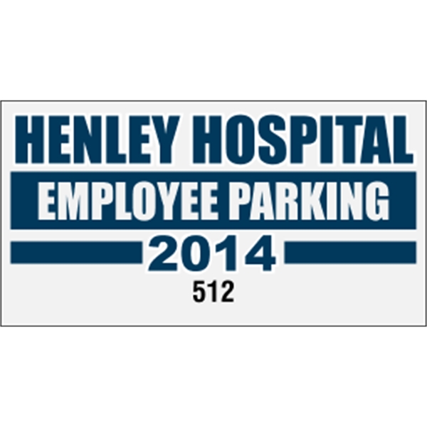 4.25" x 2.25" parking permit made of white reflective material.... from ASI 89910 Stouse, LLC