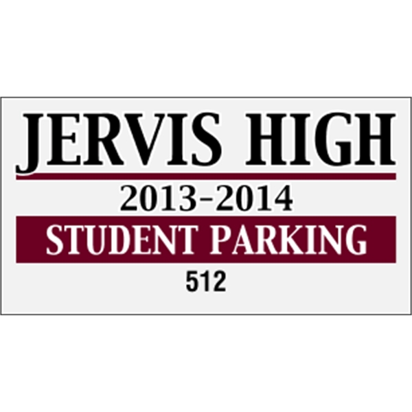 4.25" x 2.25" parking permit made of white reflective material.... from ASI 89910 Stouse, LLC