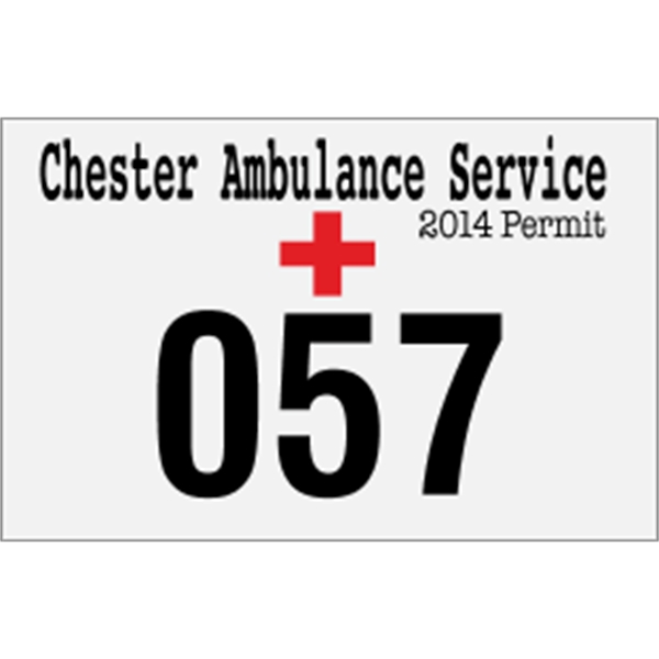 3.5" x 2.25" parking permit made of white reflective material.... from ASI 89910 Stouse, LLC