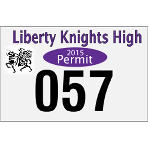 3.5" x 2.25" parking permit made of white reflective material.... from ASI 89910 Stouse, LLC