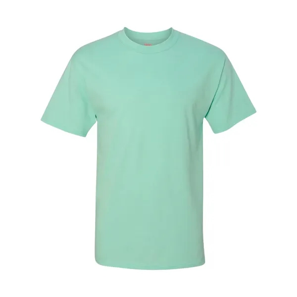 Hanes T-shirt made of 100% ring-spun cotton with double-needle stitching.... from ASI 84358 S&S Activewear