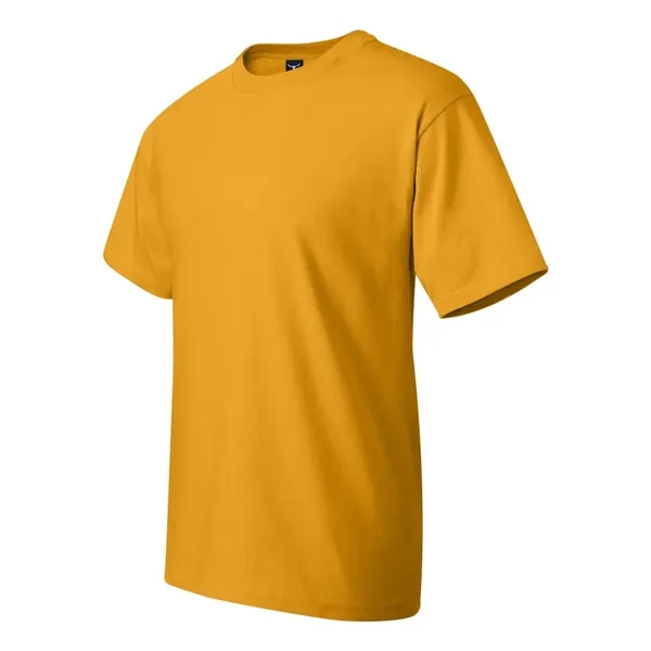 Hanes T-shirt made of 100% ring-spun cotton with double-needle stitching.... from ASI 84358 S&S Activewear
