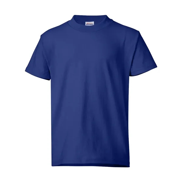 Youth-sized T-shirt made of cotton/poly with 5% recycled polyester from plastic... from ASI 84358 S&S Activewear