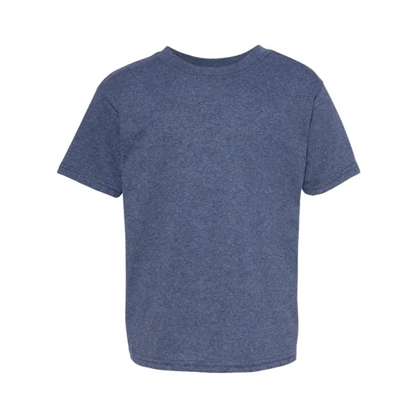 Youth-sized T-shirt made of cotton/poly with 5% recycled polyester from plastic... from ASI 84358 S&S Activewear