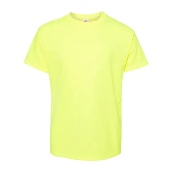 Youth-sized T-shirt made of cotton/poly with 5% recycled polyester from plastic... from ASI 84358 S&S Activewear