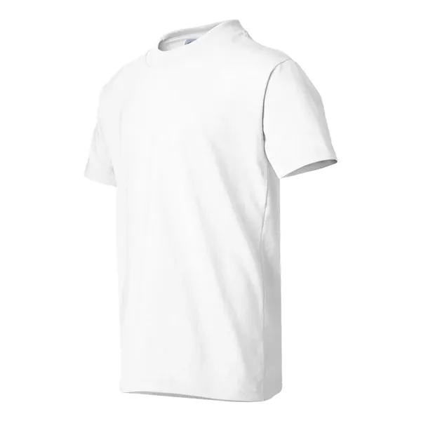 Youth-sized T-shirt made of cotton/poly with 5% recycled polyester from plastic... from ASI 84358 S&S Activewear