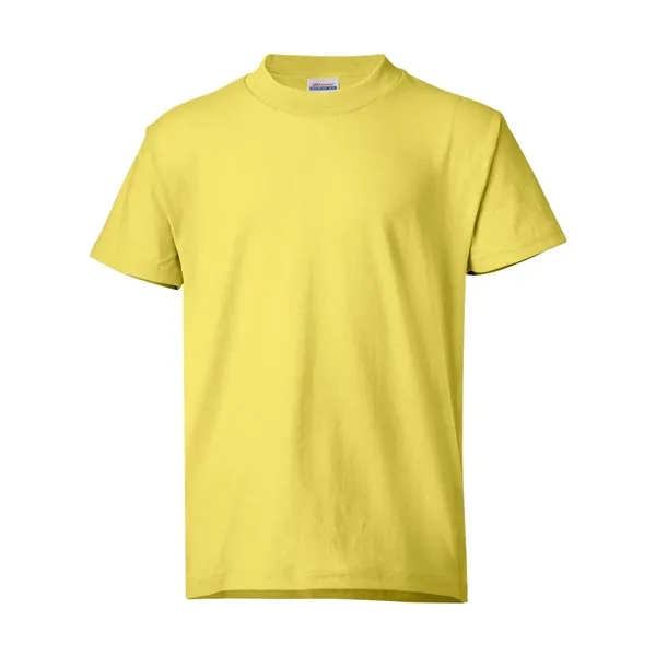 Youth-sized T-shirt made of cotton/poly with 5% recycled polyester from plastic... from ASI 84358 S&S Activewear