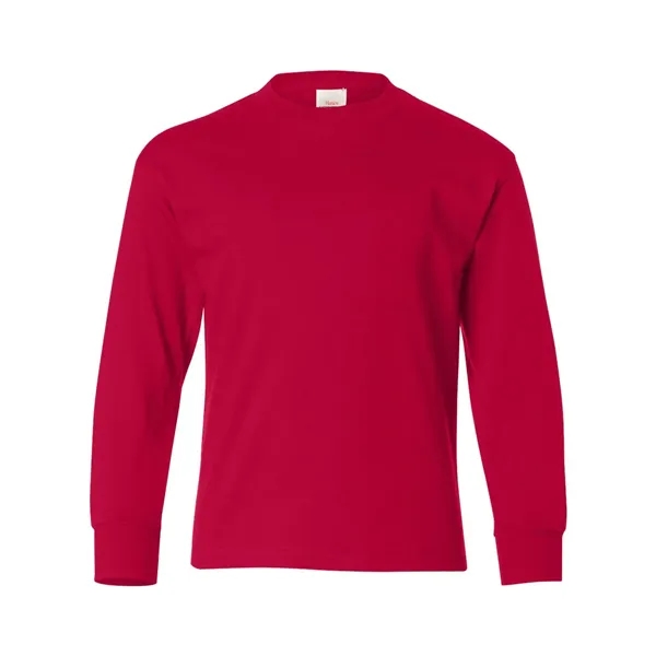 Long sleeve T-shirt for youth with lay flat collar, tag-free neck... from ASI 84358 S&S Activewear