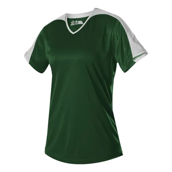 Girls Vneck Fastpitch Jersey... from ASI 84358 S&S Activewear